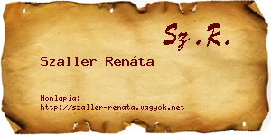 Szaller Renáta névjegykártya